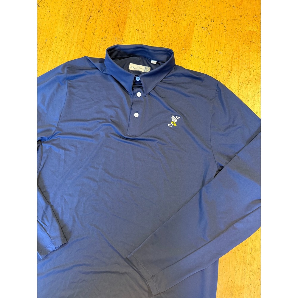 Winged Foot • KJUS Soren Polo 2XL Navy Blue Long‎ Sleeve Golf Shirt UPF 50+